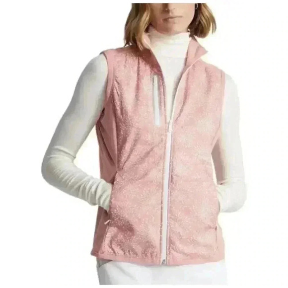 RLX Golf Ralph Lauren Women's Pink White Sleeveless Full-Zip Vest NWT $178 S - Picture 10 of 11